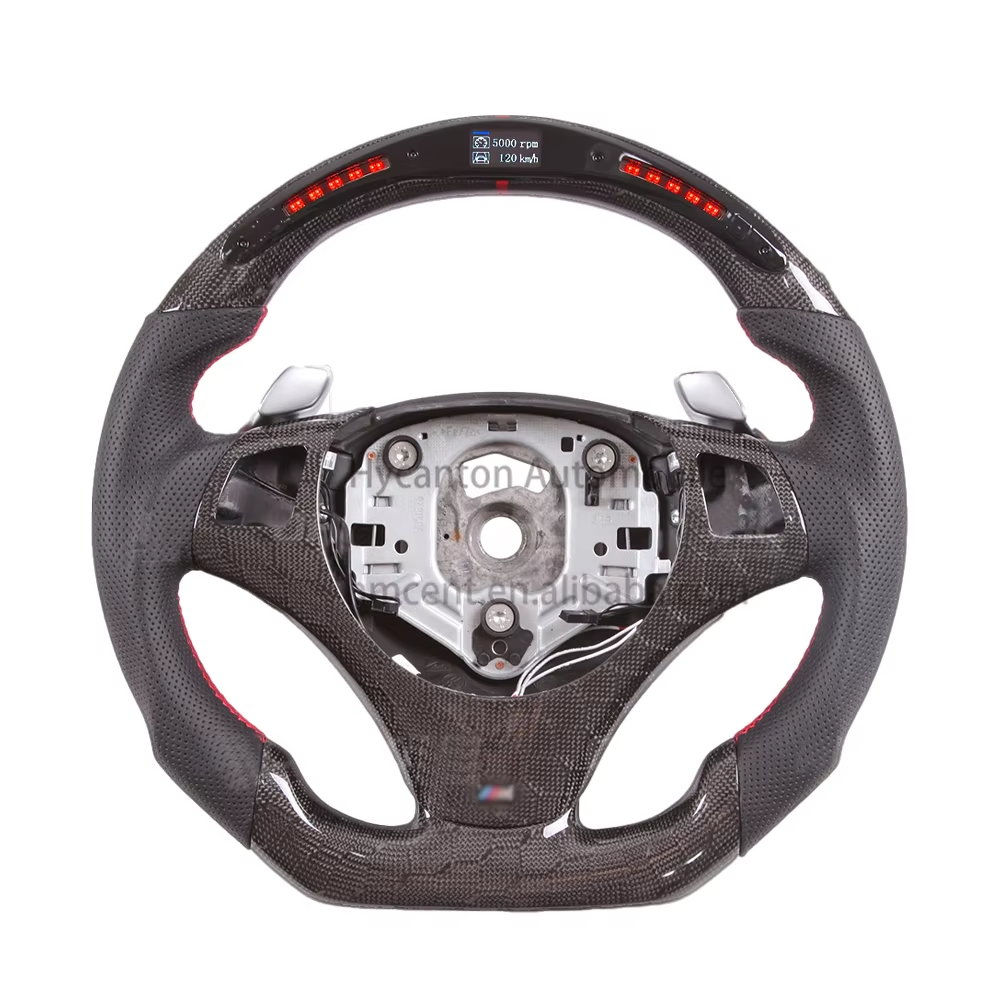 Leather+carbon fiber+LED+red stitching