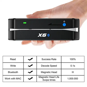 Sıcak satış MSRX6 MSRX6BT kredi kartı yazar çip okuyucu yazar EMV PCI sertifikası ile Blueteeth mpos manyetik kart okuyucu - Product Image 3