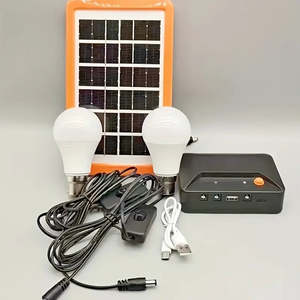 2025 New Solar Energy <strong>Kit</strong> 4000mah Large Battery 3w 3m Cable Usb Output Solar Power Lighting System Solar Energy <strong>Kit</strong> +2led Bulbs - Product Image 5