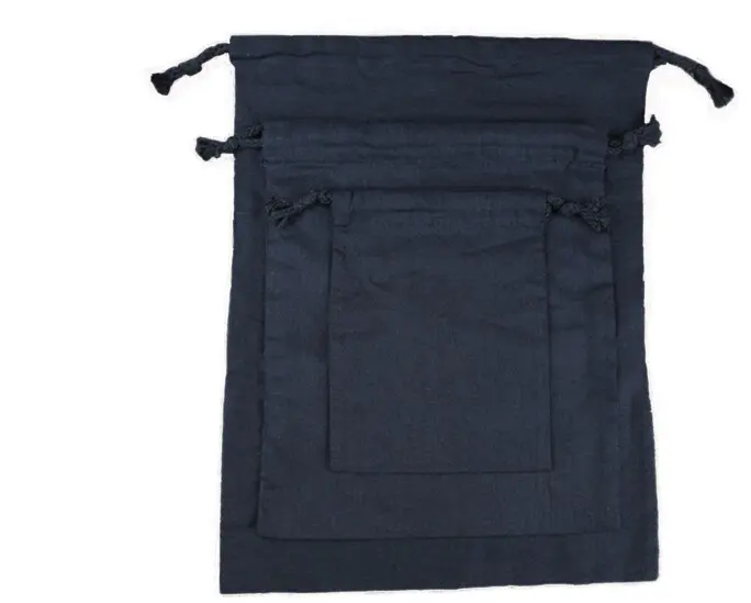 ถุงผ้าฝ้ายสีดำนุ่ม Drawstring ถุงผ้าฝ้ายเป็นมิตรกับสิ่งแวดล้อมถุงโฆษณาส่งเสริมการขาย