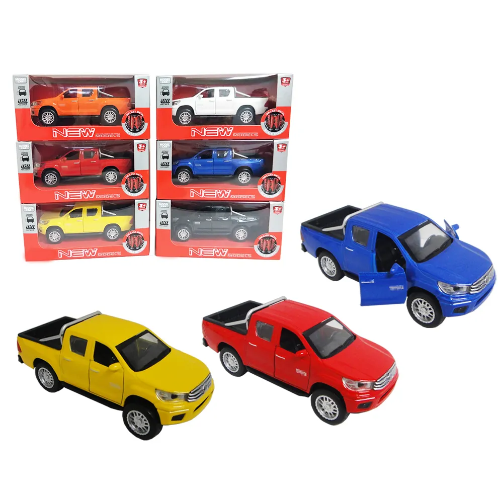 3 In 1 Colorful 1 43 Metal Authorized Pickup Truck Model Toy Cars Pull Back With Light