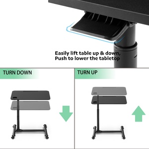 Factory Cheap Price Height Adjustable Mobile <strong>Rolling</strong> Sit to <strong>Computer</strong> <strong>Table</strong> Stand Bedside Desk With Wheels for Hospital Bed <strong>Table</strong> - Product Image 3