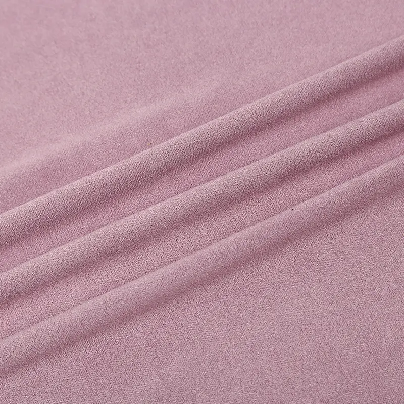 Tissu textile 100% polyester, tissu en daim simple face pour vêtements