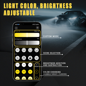 G-view <span class=keywords><strong>bi</strong></span> LED ống kính máy chiếu cho xe hơi Đèn pha Bluetooth ứng dụng điều khiển đèn pha 3000K 4300K 6000K đèn tự động 100W LHD rhd - Product Image 3