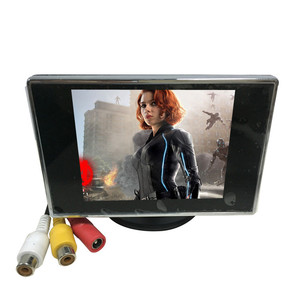 Monitor LCD de 3,5 pulgadas Entrada 2AV 12V Monitor de tablero Vista trasera frontal Mini Pantalla de coche