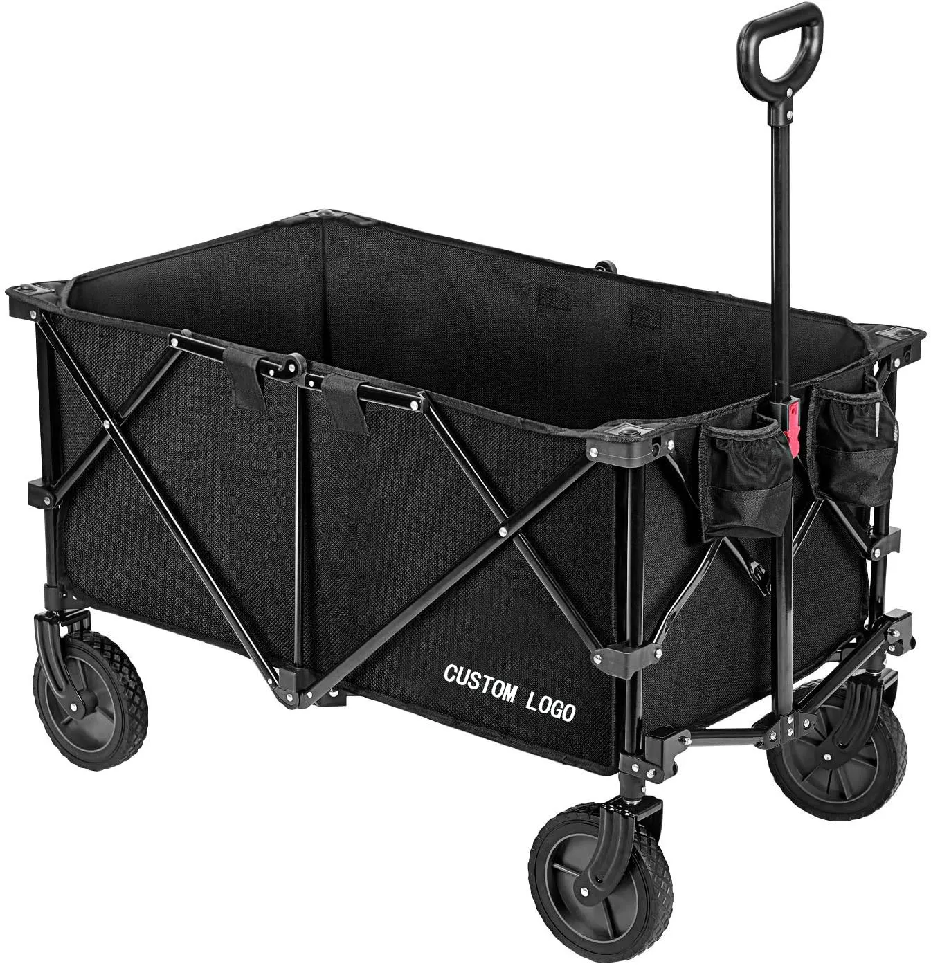 Günstige kunden spezifische schwere, zusammen klappbare zusammen klappbare Utility Outdoor Camping Trolley Garden Beach Wagon Cart mit Universal rädern/