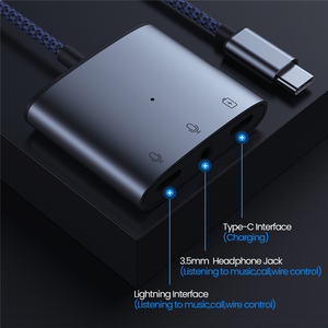 3 In 1 tip-c + 3.5mm ses + tip-c 60w hızlı şarj adaptörü Android telefon iyi satış - Product Image 4