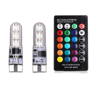 LANSEKO renkli T10 194 Remote RGB uzaktan kumanda ile LED ampuller 12V yanıp sönen ve renk değişimi fonksiyonu için araba Dome harita işıklar - Product Image 1