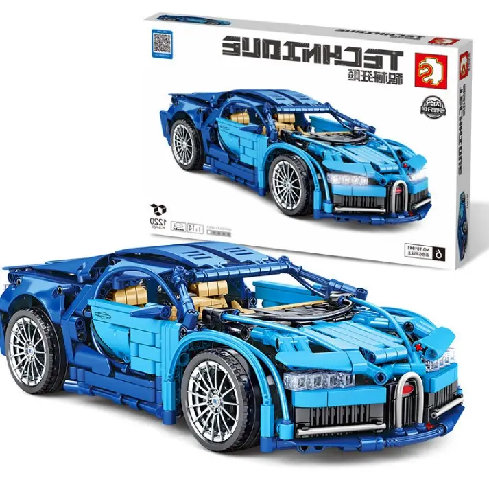 1270 pezzi creativi Bugatti Veyron blocco auto di grandi dimensioni Fai da te intelligenza assemblato blocchi di costruzione giocattoli tecnici