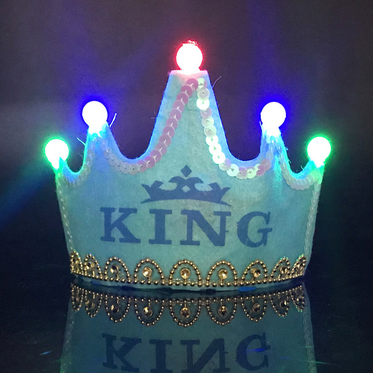 Blue king crown cap