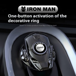 Cubierta protectora de PVC para botón de arranque de Iron Man, cubierta decorativa universal antiarañazos de aleación de aluminio para coche