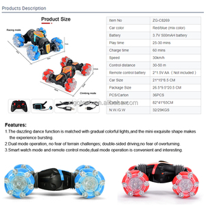 ZIGO 2 tarafı dublör İzle sensörü 4wd erkek radyo r c plastik özel el hareket uzaktan kumanda araba carro kontrol uzaktan - Product Image 3