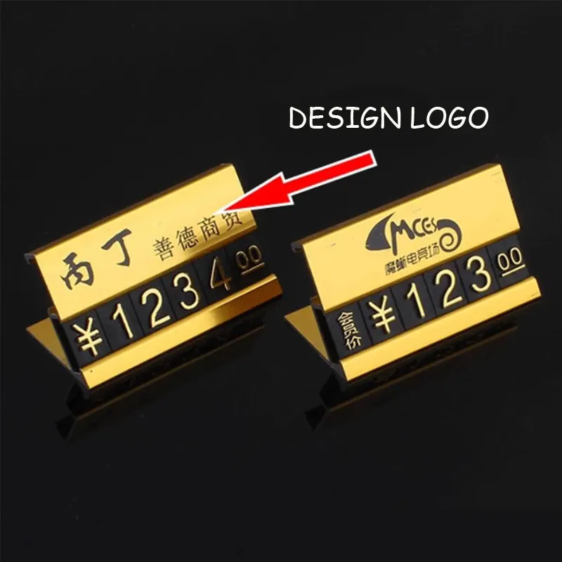 Expositores de preço ajustável de fábrica, tamanhos diferentes, estilos, cores com logotipos de cubo que podem ser impressos em US$