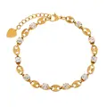 Classic style trendy elegant diamond chain High Quality Stainless Steel Bracelets For Women
