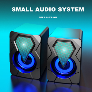 Altavoces USB con cable RGB para computadora con efecto de iluminación colorido, juego de escritorio, Audio Subwoofer, Audio Multimedia para juegos de computadora - Product Image 5
