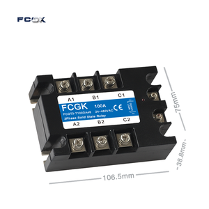 FCGK Miniature High Power Three-Phase Solid State <strong>Relay</strong> 40A 32VDC <strong>Input</strong> Converter 24V-480VAC <strong>Output</strong> Protective SSR <strong>Relay</strong> 380V DC - Product Image 4