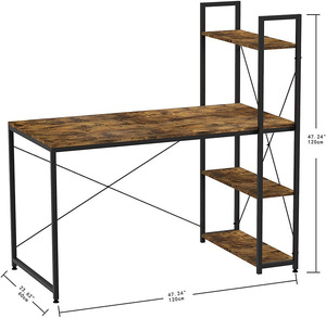Escritorio de ordenador con estantes de almacenamiento de 3 capas, mesa de ordenador de uso doméstico, de 2 a 3 niveles - Product Image 2