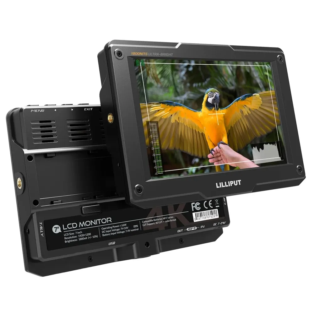 يليبوت H7 شاشة 7 بوصات LCD يدعم 3D-LUT HDR على شاشة كاميرا مع المزدوج لوح بطارية لخلق الأفلام التقاط الصور