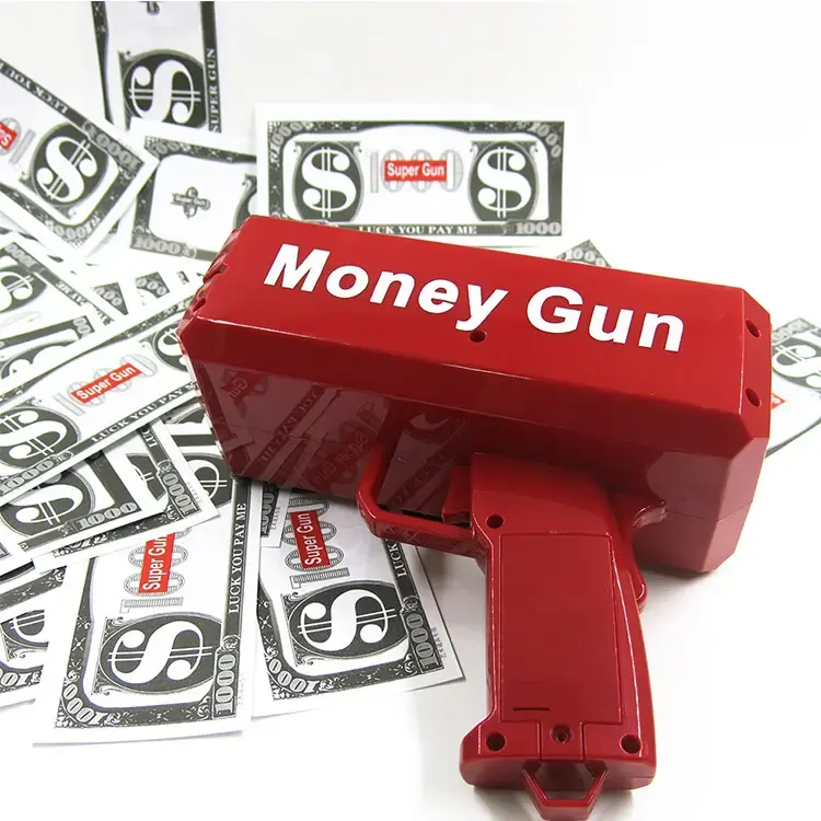 Il Logo a colori personalizzato OEM gioca con i soldi lo rende un giocattolo per pistola a spruzzo con sparatutto in contanti a pioggia