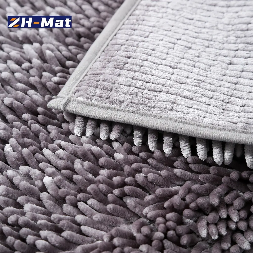 Alfombrillas de baño de tela de microfibra antideslizantes de chenilla brillante de lujo, alfombras de suelo absorbentes de agua de secado rápido lavables esponjosas