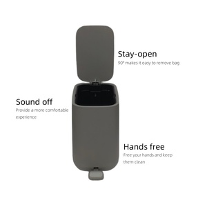 Bote de basura de diseño delgado para espacio estrecho, cubo de basura de plástico de moda, contenedor de basura silencioso con tapa para Baño - Product Image 3