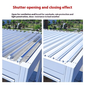 <span class=keywords><strong>Gazebo</strong></span> eléctrico con persianas para jardín, luz LED, parasol con persianas, a prueba de lluvia, parasol de ocio, <span class=keywords><strong>Gazebo</strong></span>, pérgola de aluminio - Product Image 2
