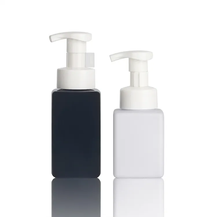 Bouteilles vides biodégradables en plastique pour gel de shampoing, contenants cosmétiques noirs et blancs mats givrés