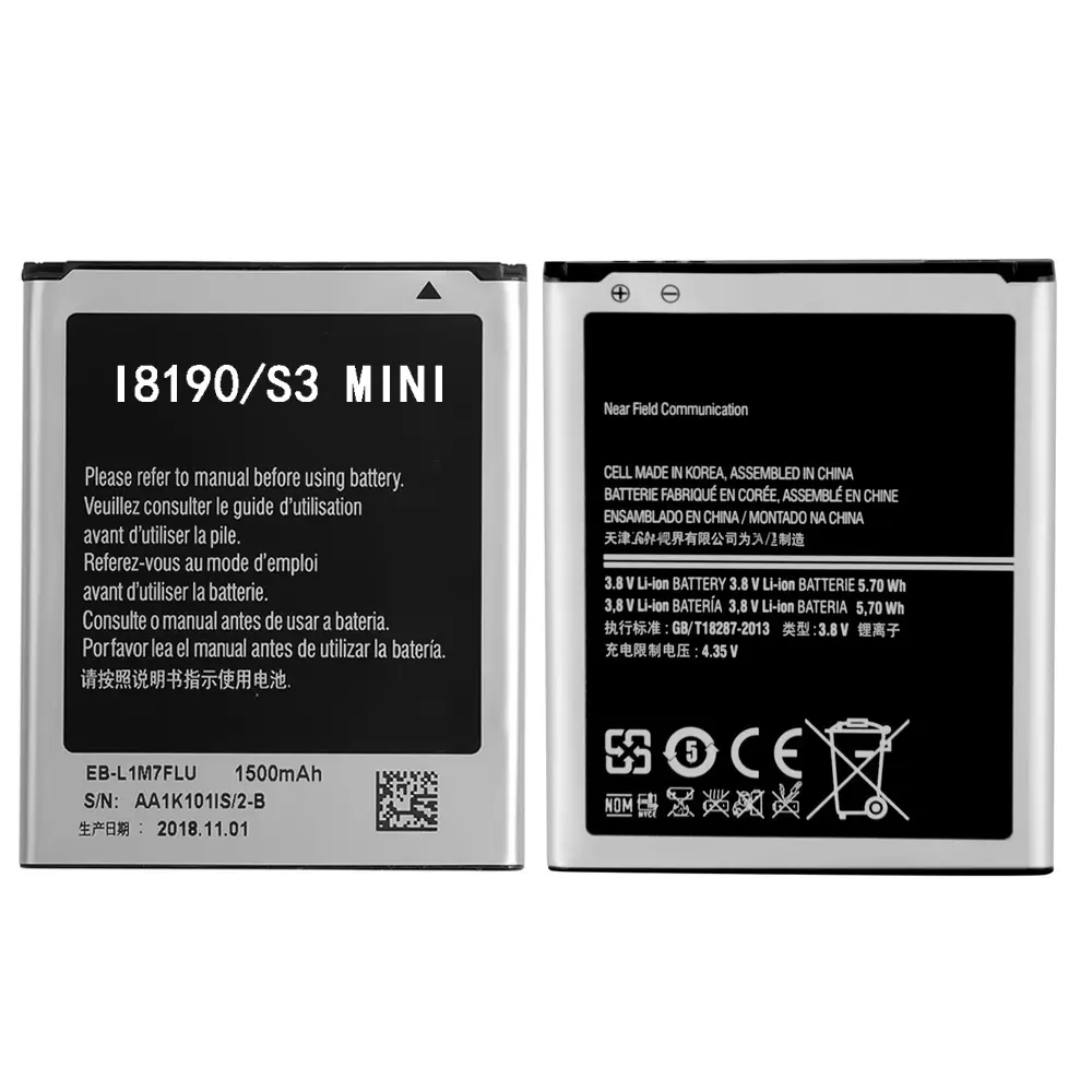 Для Samsung Orginal EB-L1M7FLU 1500 мАч Замена батареи Galaxy S3 Mini GT-I8190 i8160 I8190N GT-i8200 S7562 G313 Торговая цена