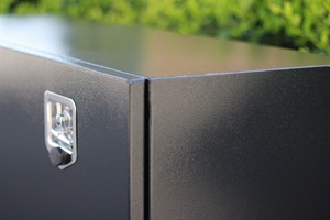 50cm*35cm*40cm Powder Coating Underbody Truck <strong>Tool</strong> <strong>Box</strong> with Drop Door - Steel, Gloss Black, <strong>T</strong>-<strong>Handle</strong> <strong>Latch</strong>