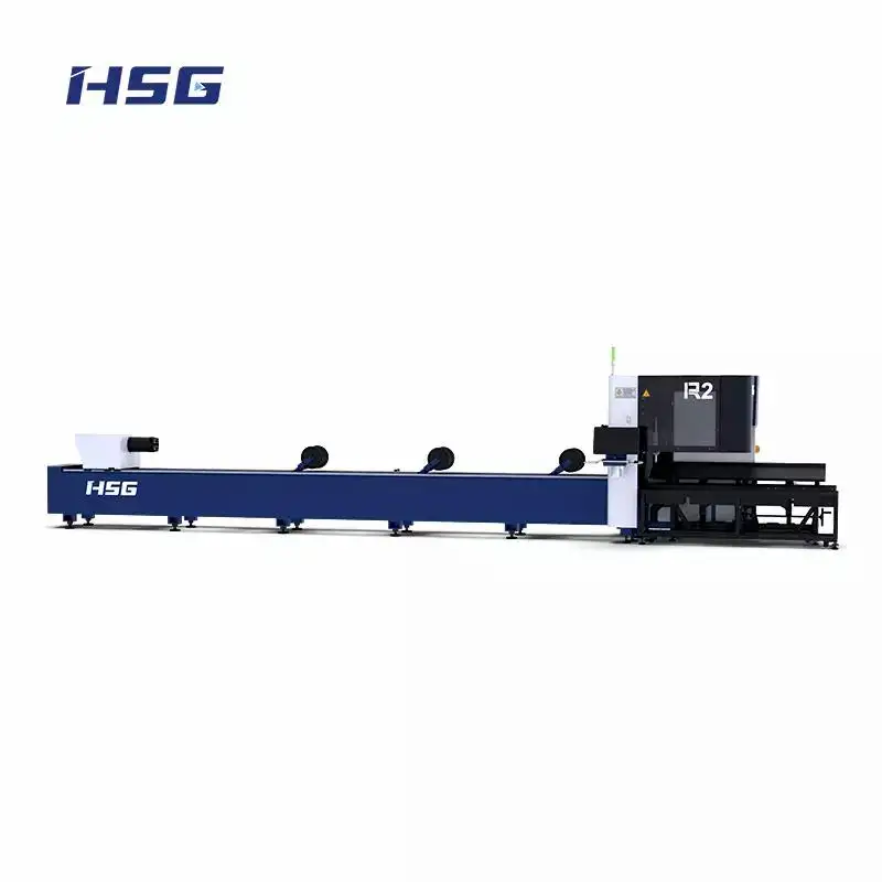 HSG Tube Laser Cutting Machines with Two Chucks Universal Laser Pipe Metal Cutter