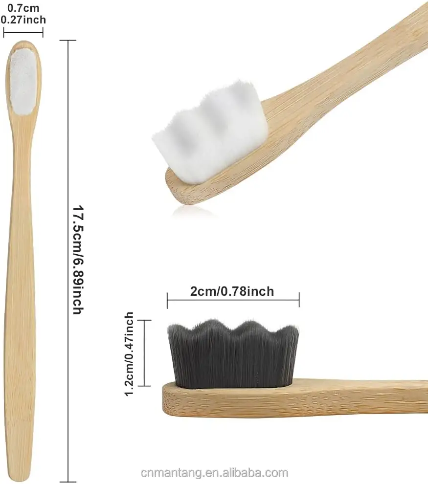 Toothbrushes 4 Pack - BPA Free For Hotel Natural Handle Soft Bristles Bamboo Toothbrush With Personalized logo