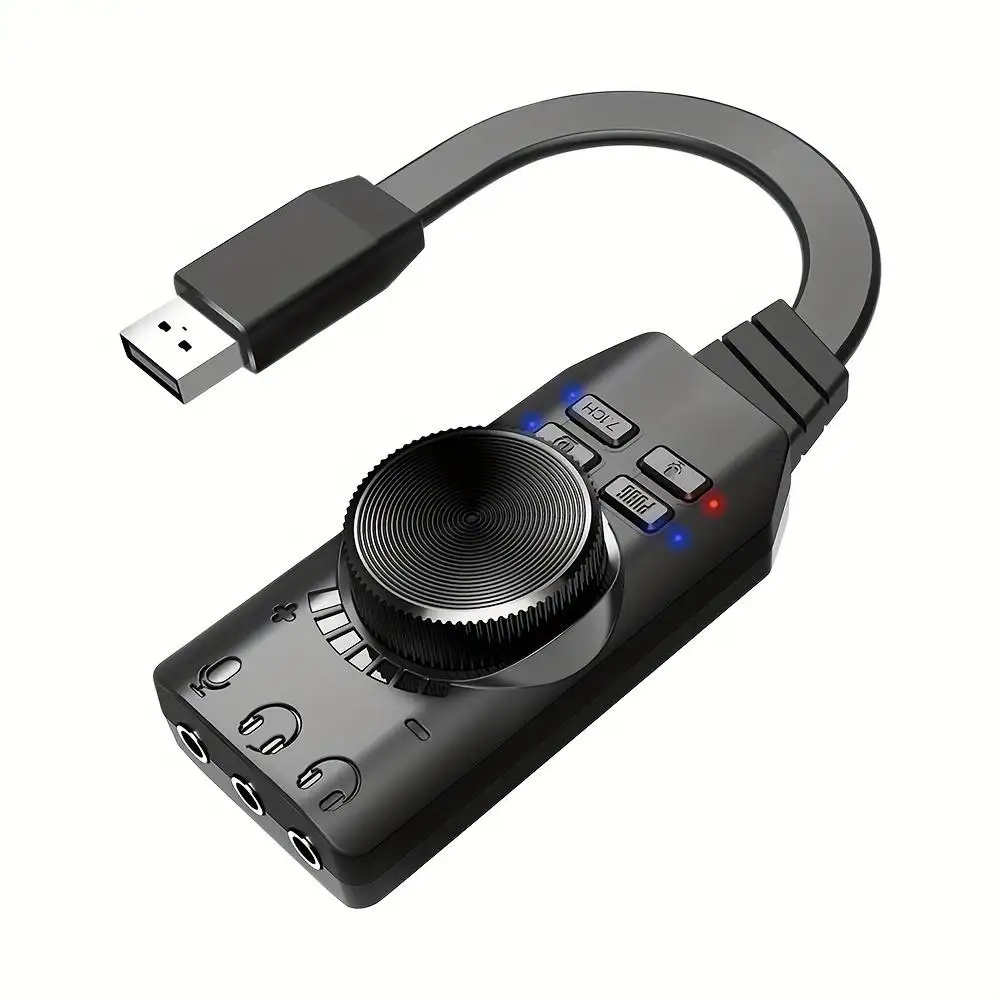 7.1 canale esterno USB gioco per Computer scheda Audio per gioco esterno USB 3.5mm adattatore scheda Audio Plug And Play PC portatile