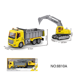 Simulated High-quality Engineering Set With 2 Children's Engineering Toy <strong>Cars</strong> Simulation Friction Truck - Product Image 2