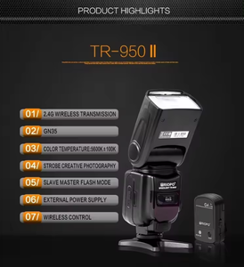 Triopo TR-950iiカメラフラッシュライトG4TR950IIユニバーサルフラッシュホットシューデジタル一眼レフカメラ用手動スピードライト