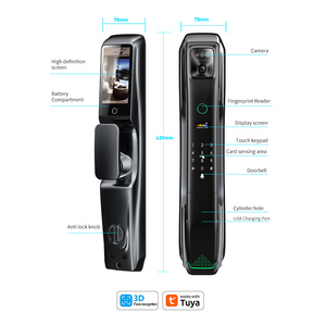 3D riconoscimento del volto Video Intercom Smart Lock Tuya WiFi biometrico impronta digitale intelligente serratura della porta con la macchina fotografica - Product Image 6