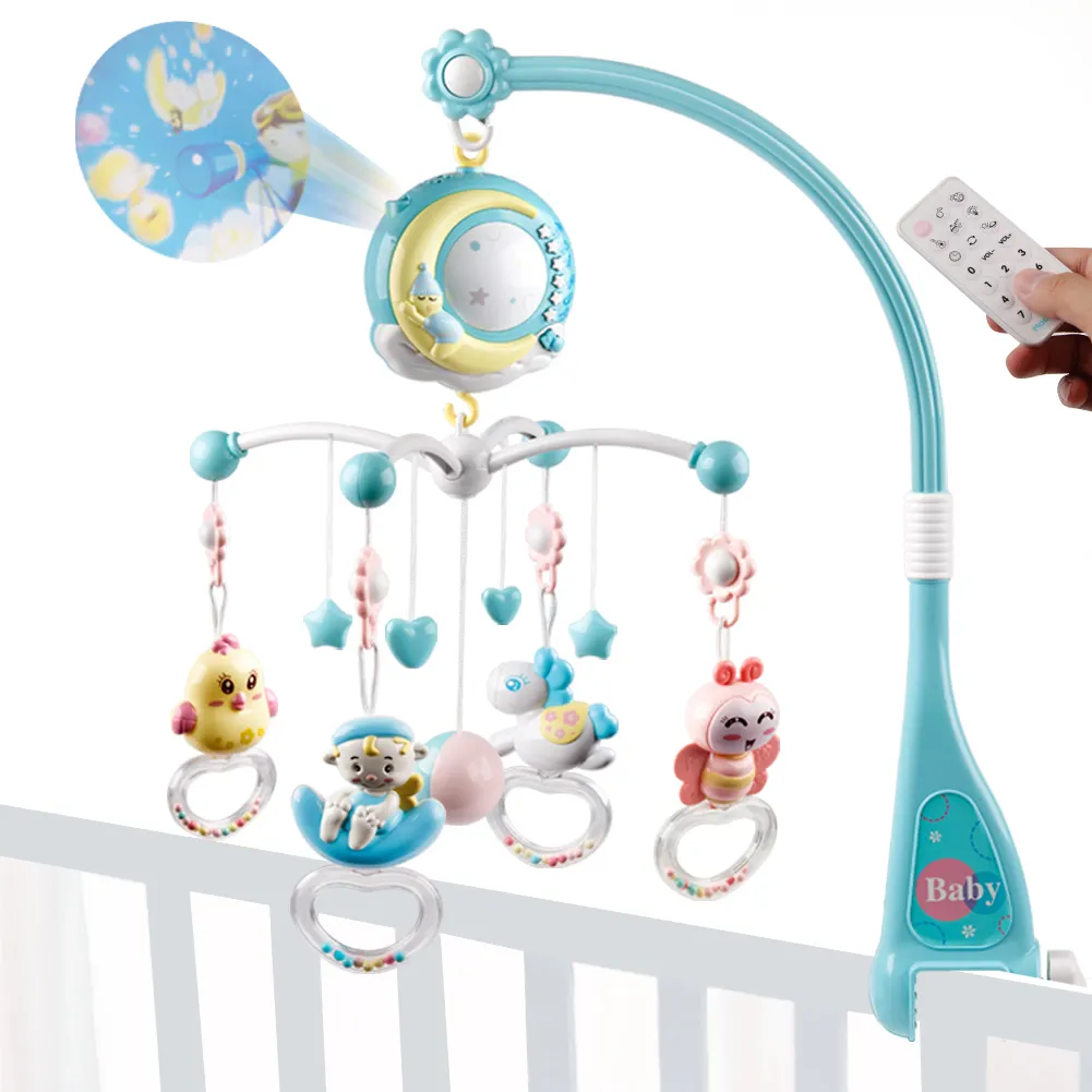 Mini Tudou Bed Bell Baby Music Crib Mobile Toys Musical Projection Box Hanging Rattle Bracket Holder Sleeping Toy Baby Mobile
