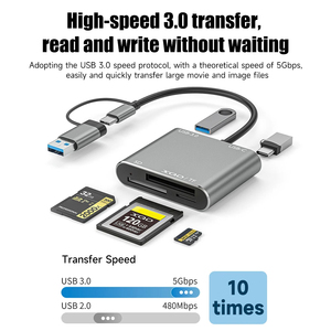适用于Iphone 15 Pro/Max的Usb 3.0 5合1扩展坞多功能存储卡读卡器Usb-C至Tf Sd Xqd读卡器适配器 - Product Image 3