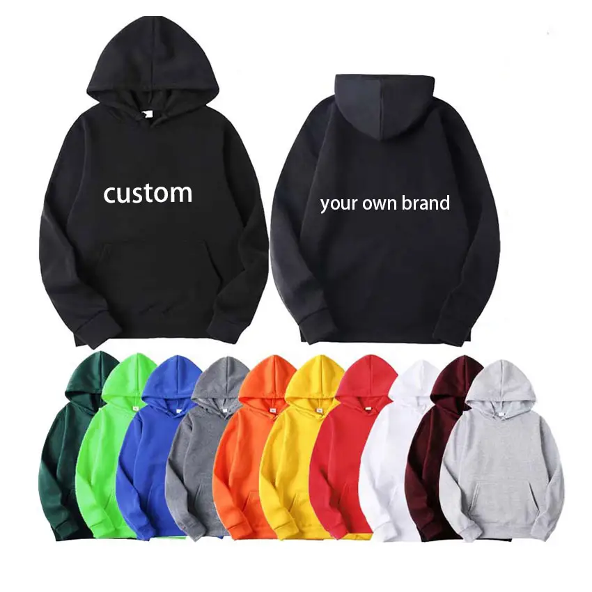 Personalizado sua própria marca oversize plain blanks hoody camisolas unisex algodão poliéster sublimação tela impresso hoodies para homens
