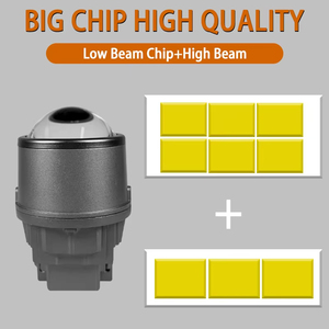 ไฟตัดหมอก LED แบบ Bi 3.0นิ้ว, มาใหม่ A80ไฟตัดหมอกพร้อมพัดลม3สีลำแสงสูงอัตโนมัติ60W เลนส์สำหรับขับขี่รถยนต์ - Product Image 5