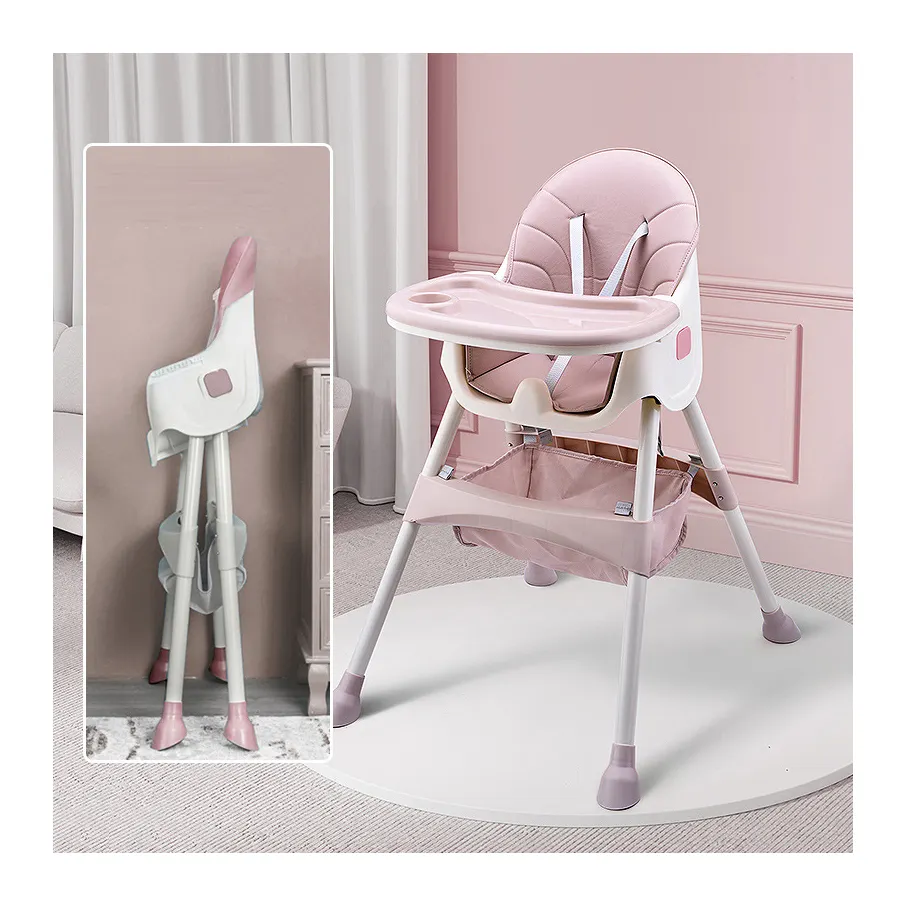 Chaise haute pliable pour bébé Chaise de salle à manger pliante pour enfants 3 en 1 Pas cher Portable Vente en gros pour enfants