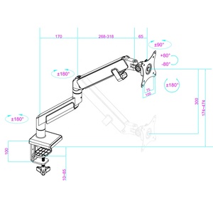 New Design Aluminum Single <strong>Monitor</strong> Arm Stand for 17-40inch <strong>Computer</strong> Black Swivel and Tilt <strong>Function</strong> VESA75*75 100*100mm - Product Image 2