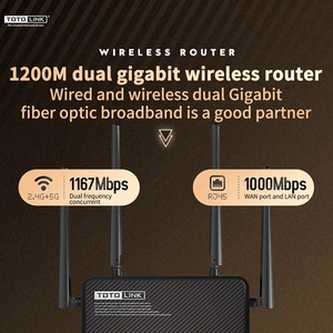 TOTOLINK เราเตอร์ไร้สายเราเตอร์ WiFi AC1200 A3700R กิกะบิตพร้อมคลื่น2 1167Mbps MU-MIMO 4 * 5dBi เสาอากาศสัญญาณซุปเปอร์สำหรับใช้ในบ้าน - Product Image 4