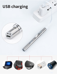 Портативный фонарик с зарядкой через USB, светодиодные фонарики, уличный водонепроницаемый мини-фонарик, брелок, лампа высокого качества, светильники - Product Image 4