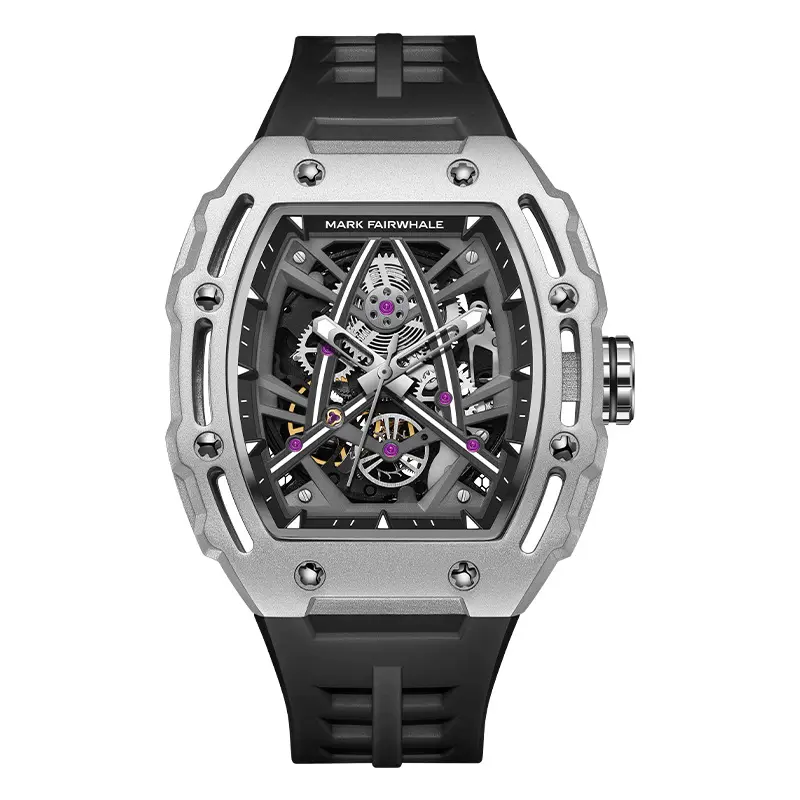 Fly wheel luxury square custom automatic watch online shopping Fully Skeleton R-richard M-mille automatic wrist watch