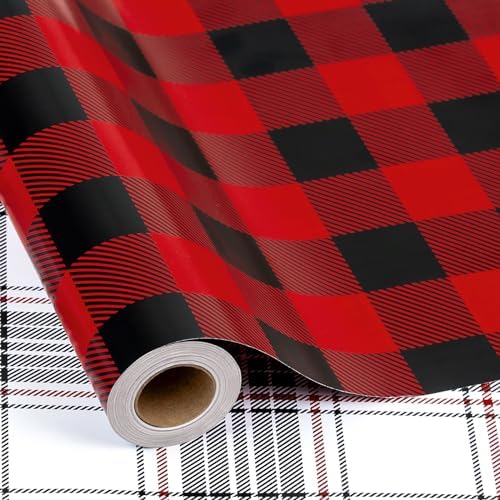 Plaid de buffle rouge noir