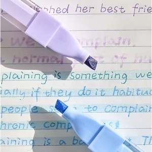 3pcs/set Gradient Pastel Color Sparkling Glitter <strong>Highlighter</strong> <strong>Marker</strong> with <strong>Chisel</strong> Tip for Journal Scrapbook
