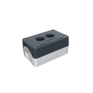 Scatola della stazione di controllo dell'interruttore a pulsante bianco grigio in plastica con foro a 2 pulsanti da 22mm - Product Image 1
