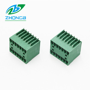 Zhongbo Factory Direct Plug-In <strong>Terminal</strong> <strong>Blocks</strong> 15Edgvh <strong>Spring</strong> <strong>Double</strong> <strong>Layer</strong> 3.81Mm RH3.81Mm Brass Straight Pin Curved <strong>Terminal</strong> - Product Image 2