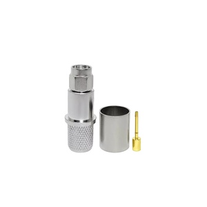 Factory <strong>RP</strong> Reverse Polarity <strong>SMA</strong> Male <strong>Plug</strong> Crimp for LMR400 RG213 RG214 RG8 7DFB 8DFB RF-7 H1000 Cable RF Coax Coaxial Connector - Product Image 1