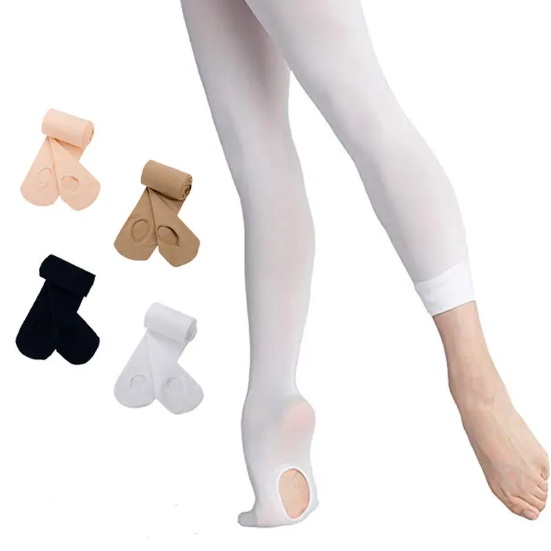 Calcetines de baile para niños, pantimedias cálidas translúcidas falsas, calcetines de Ballet para niños y mujeres, pantimedias/medias de tubo